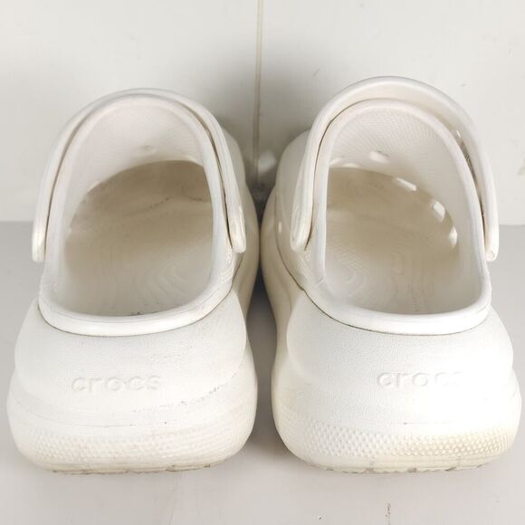 Crocs Women's Mega Crush US7 Triple White Platform Wedge Classic Clogs Sandals - Picture 11 of 16